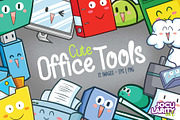 Cute Office Tools Cartoon Characters, an Object Illustration by Jocularity Art (Thumbnail 1 of 3)