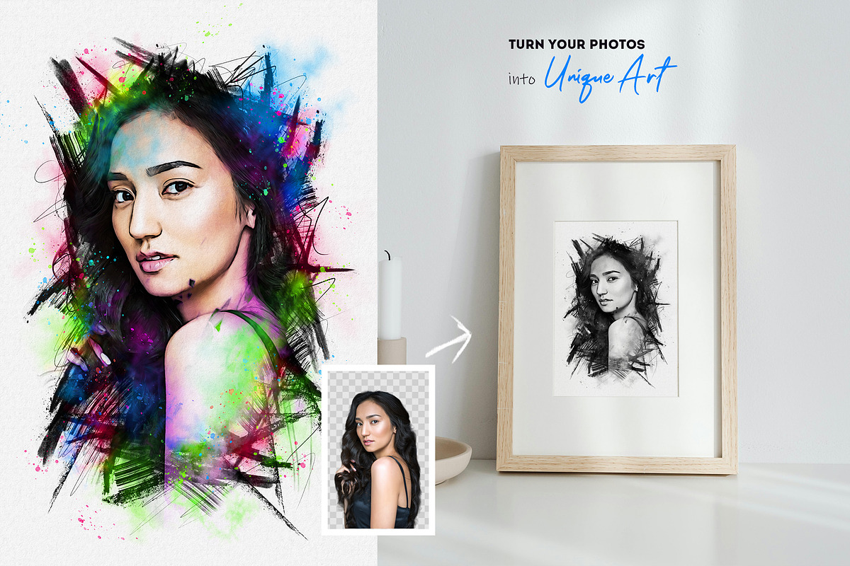 Sketch Art Photo Effect Mockup PSD, a Brushes & More by zahidhossainalif (Photo 2 of 18)
