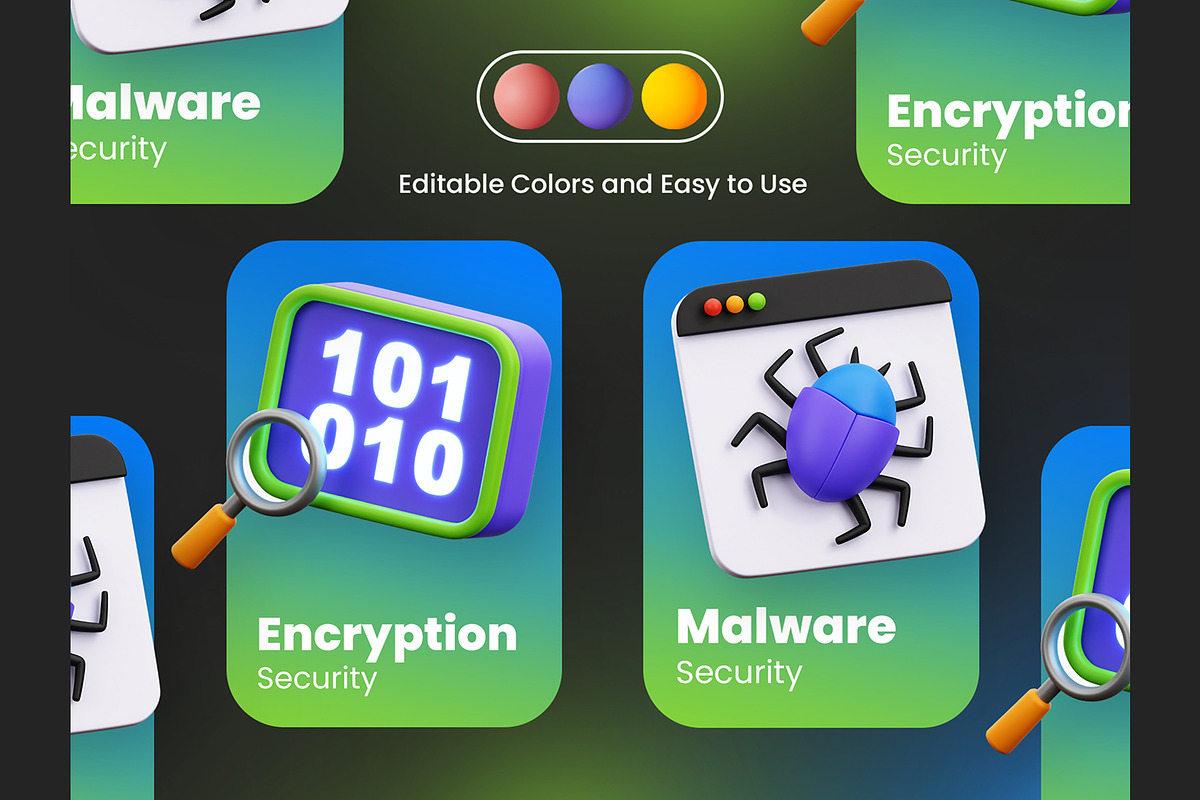 Cyber Security 3D Icons, an Object 3D Model by Rakata Studio (Photo 4 of 7)
