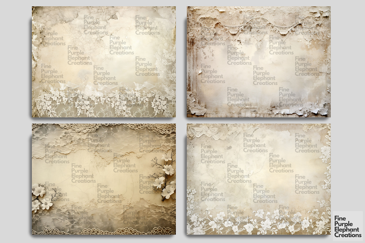 Old Tattered White Lace Junk Journal, a Background Graphic by Fine Purple Elephant (Photo 4 of 4)