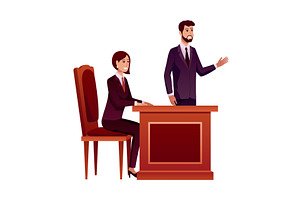 Professional lawyer in court, an Education Illustration by Things for designers