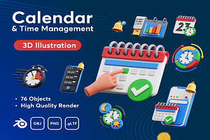 Calendar&Time Management 3D Icon Set