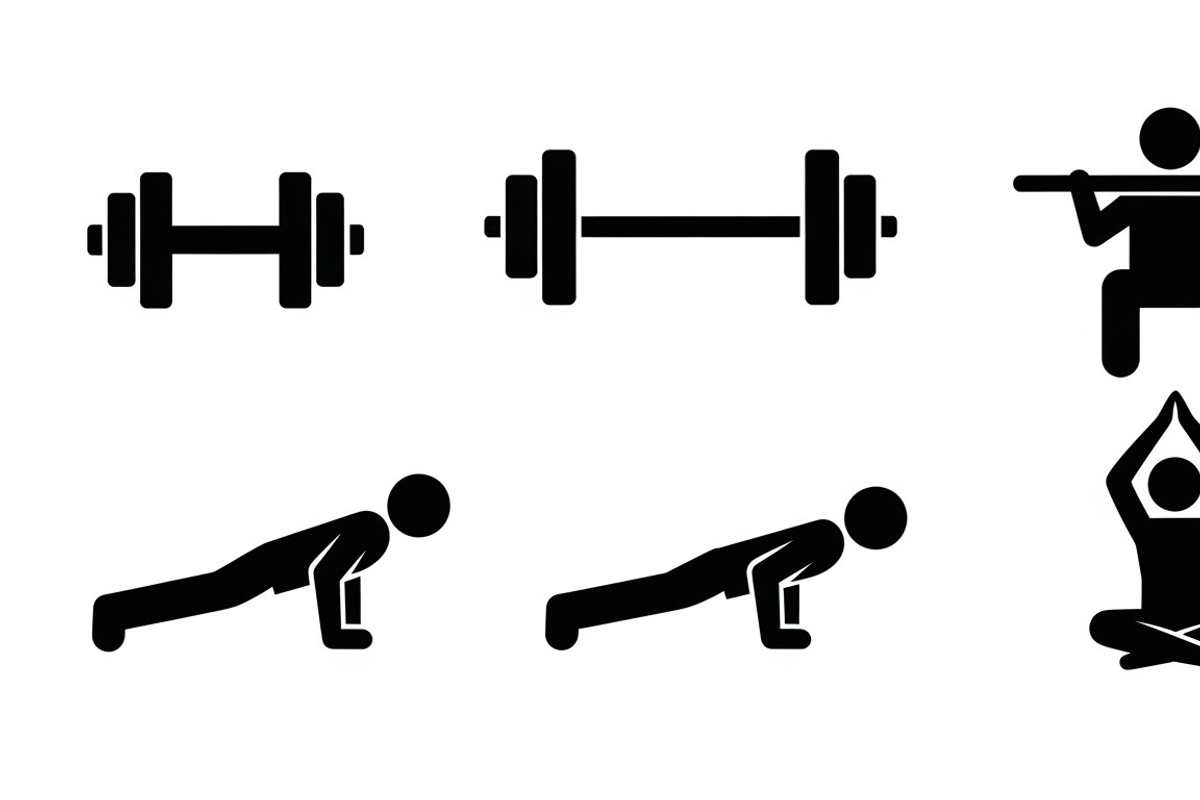Fitness Workout Silhouette Icon Set, an Illustration by musafir_fashion (Photo 41 of 51)