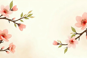 Peach Blossom Watercolor Background, a Photo by LOGOCREATIVE