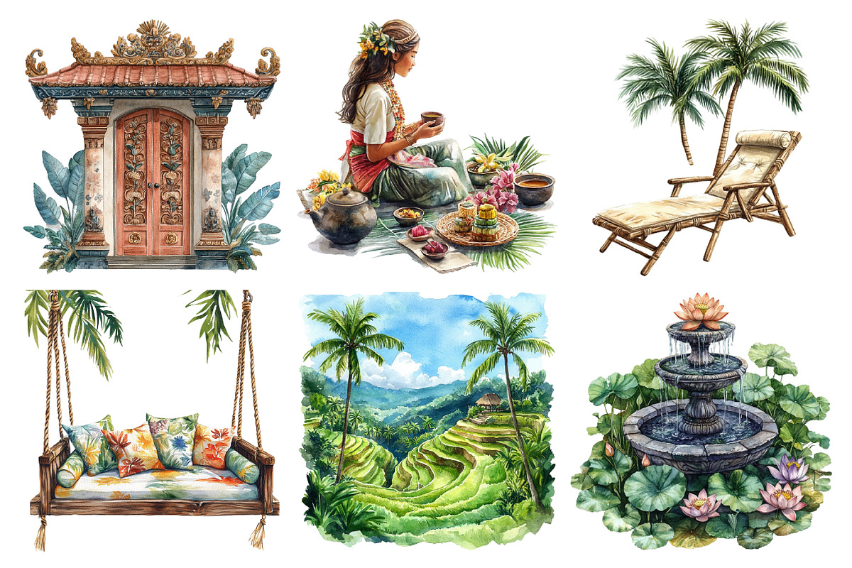 Bali Clipart Bundle, an Illustration by Daily.Designs (Photo 3 of 5)