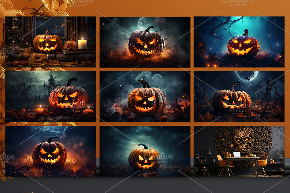 29 Halloween background., a Decorative Illustration by KENO Mascots (Photo 2 of 5)