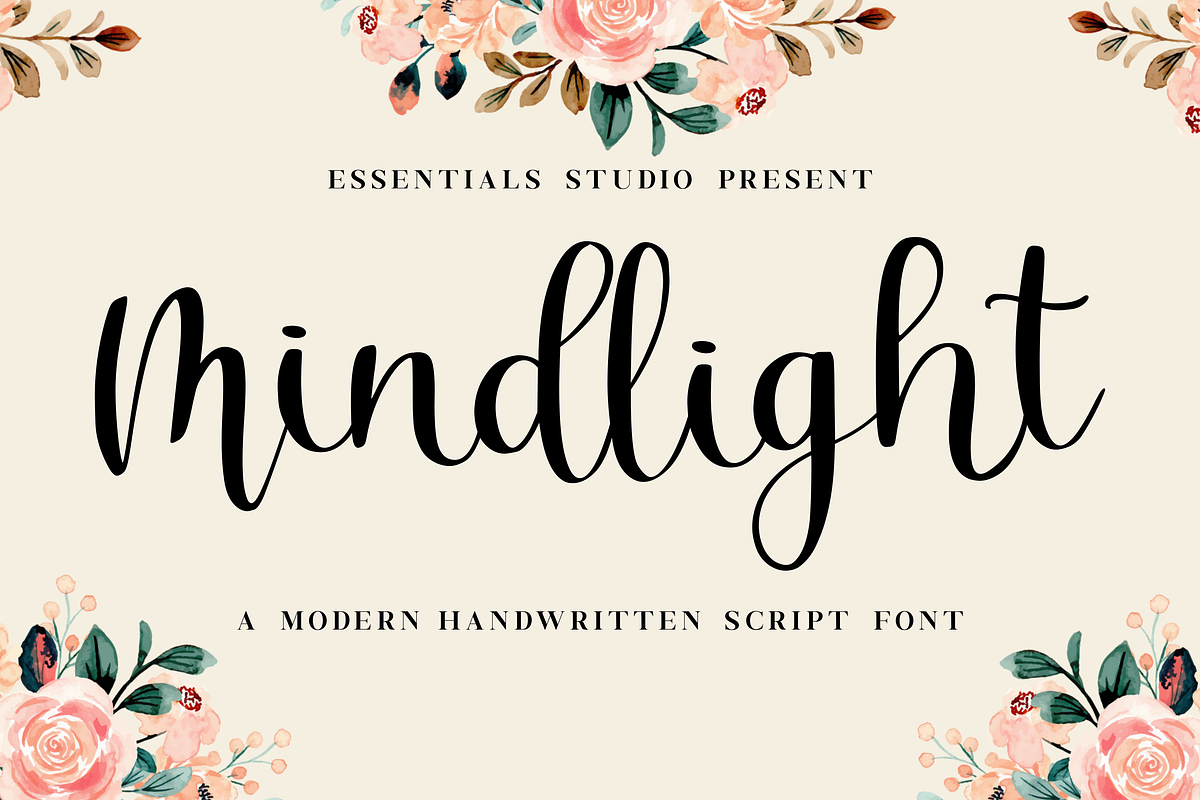 Mindlight, a Script Font by Essentials Studio