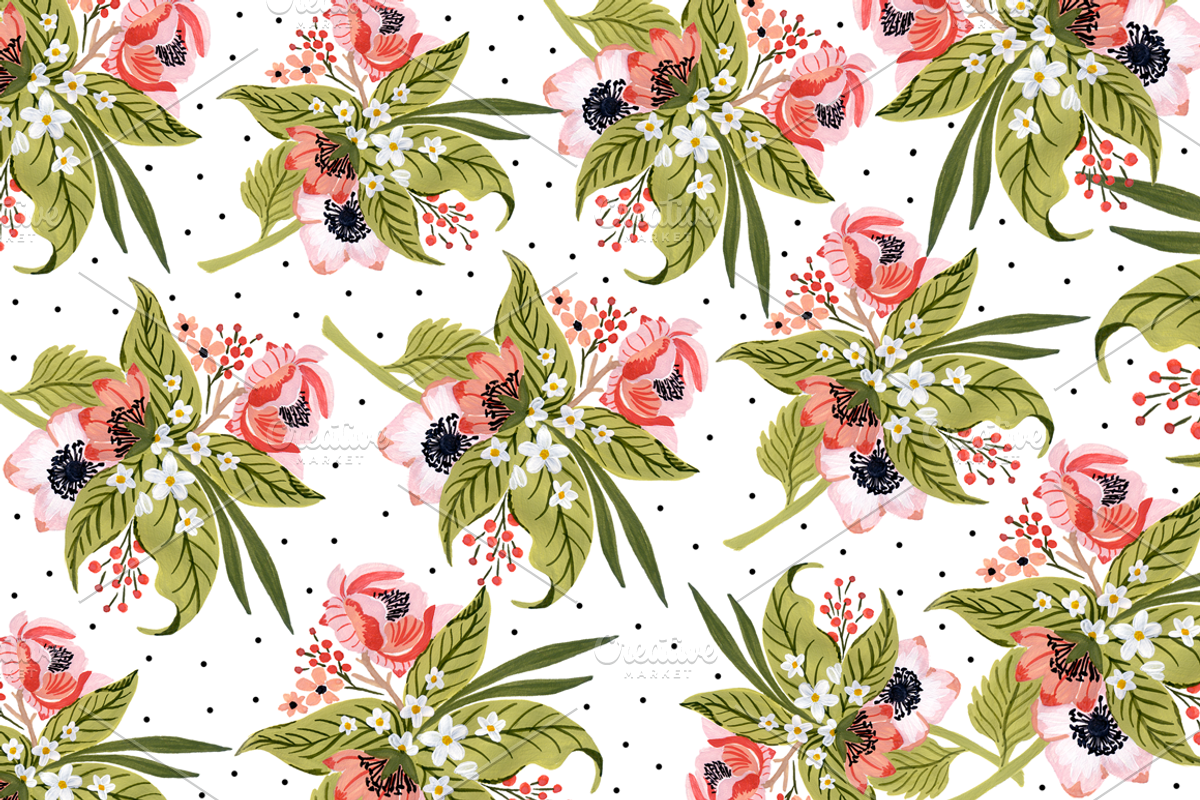 Handpainted Gouache Digital Papers, an Illustration by AnzhelikaGerman (Photo 2 of 6)