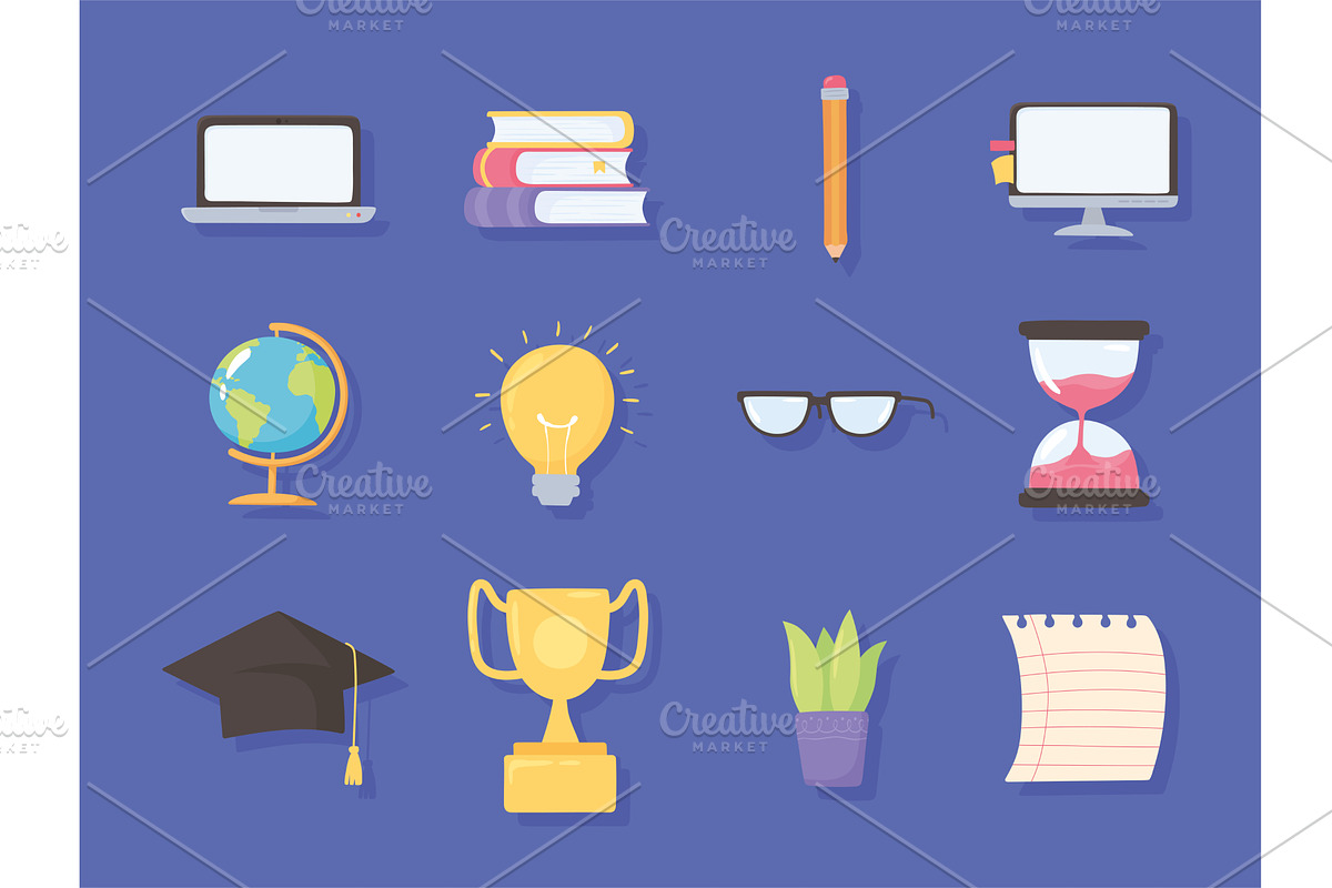 set of education supplies, an Education Illustration by studiogstock