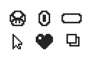 Pixelated icons depicting classic, a Technology Illustration by ZinetroN