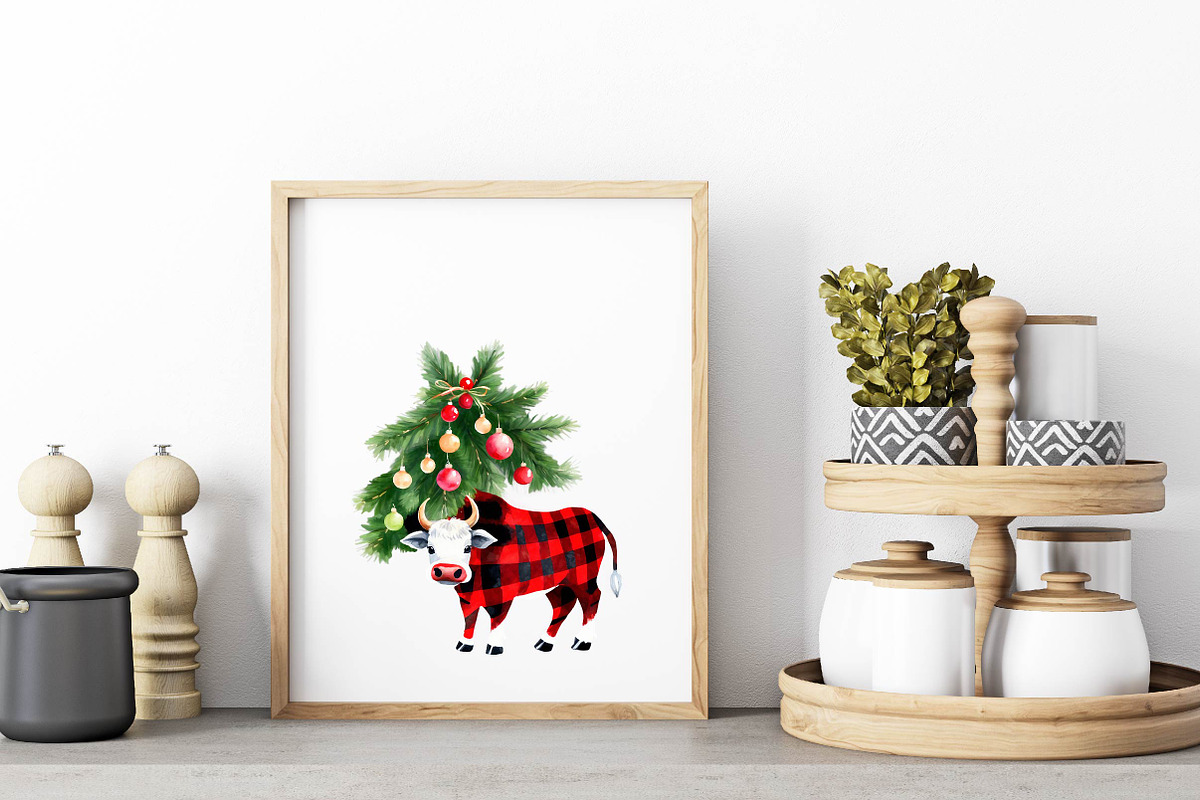 Christmas Plaid Cow, an Illustration by Wow Magic (Photo 2 of 4)