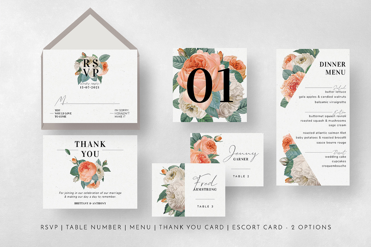 Blush & White Rose Wedding Suite, an Invitation Template by BlueRobinDesignShop (Photo 15 of 15)
