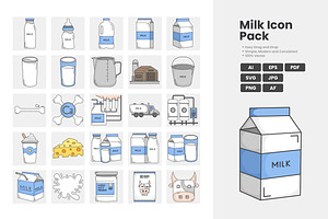 Milk Icon Pack, a Duotone Icon by erifqizeicon