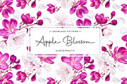 White & Pink Apple Blossom Pattern, a Pattern Graphic by MarynaPetrovska (Thumbnail 1 of 12)