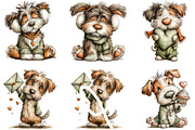 Whimsical Valentine Dog Cat Clipart, an Illustration by CraftArtStudio (Thumbnail 5 of 6)