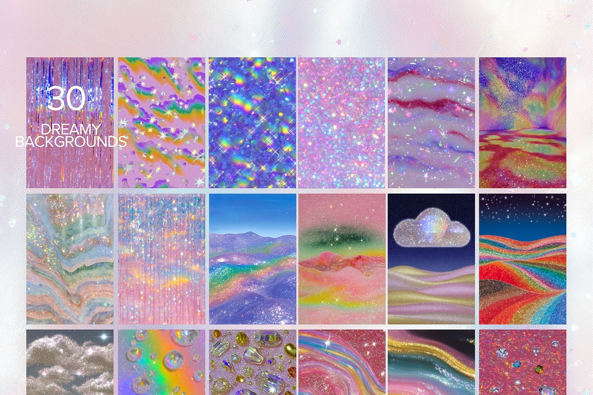 Surreal Glitter Collage Pack, an Object Graphic by Natali Batu (Photo 8 of 11)
