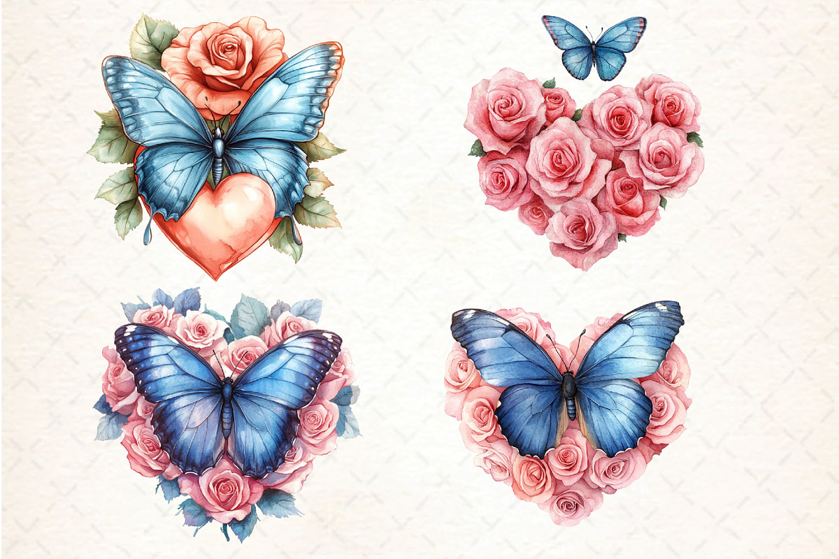 Butterfly Roses Clipart, an Illustration by DreamCafeArt (Photo 5 of 6)