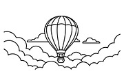 Hot Air Balloon Cloud Line Art bundl, an Illustration by Designer_Momina (Thumbnail 14 of 51)
