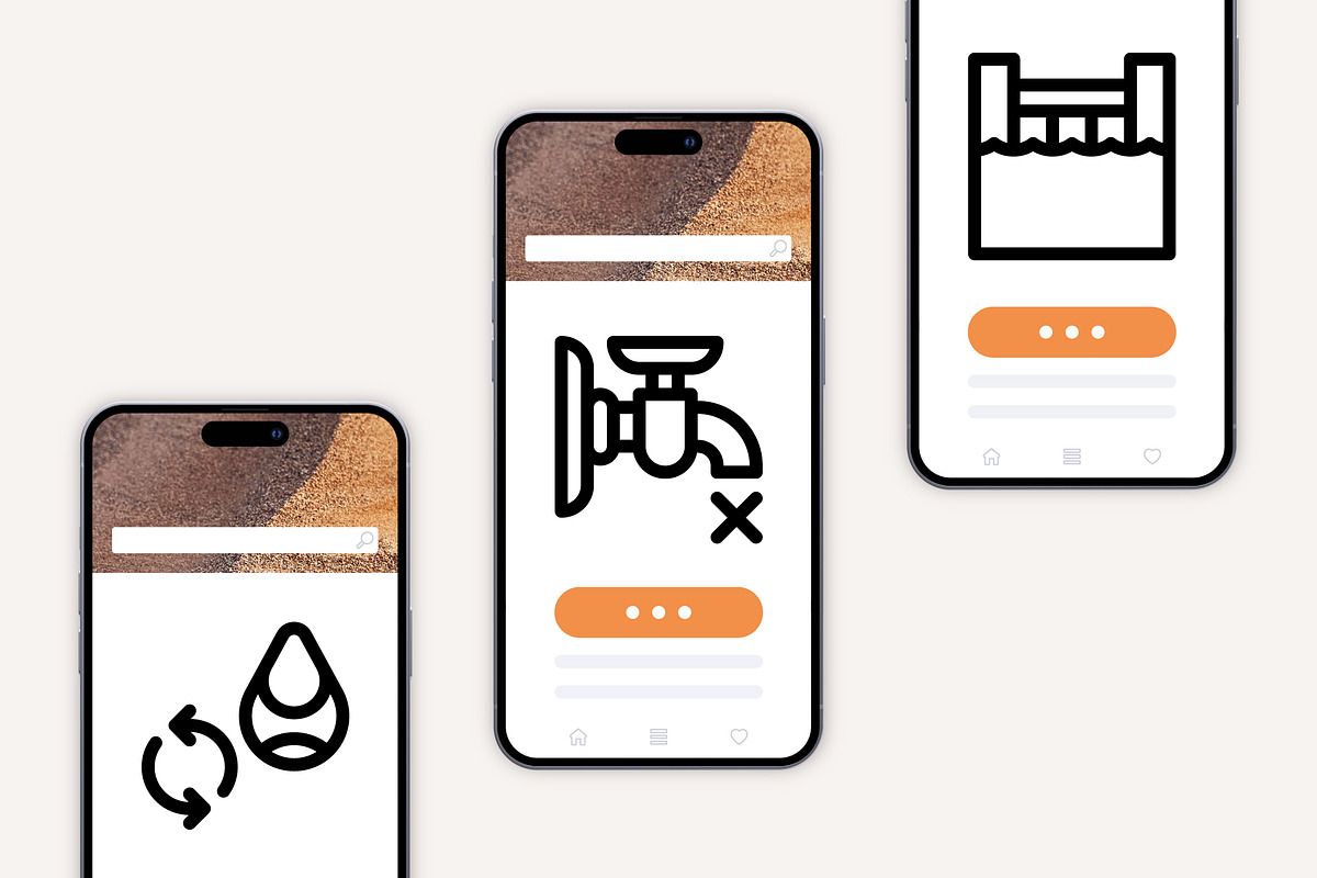 50 Water Crisis Icons, an Outline Icon by Side Project (Photo 5 of 7)
