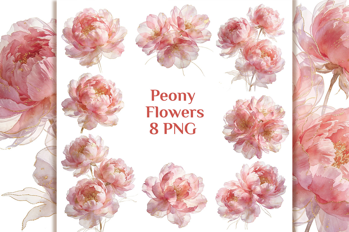 Pink Peony Watercolor 8 PNG Clipart, an Object Graphic by LoveDesignShop (Photo 1 of 4)