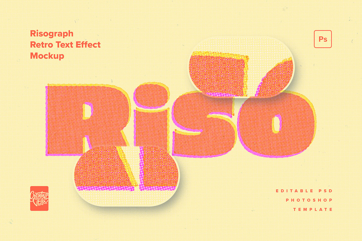 Risograph Retro Text Effect, a Layer Style Add-On by veila.me (Photo 1 of 6)