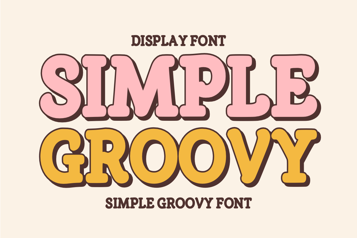 Simple Groovy – Retro Display Font, a Serif Font by KiddoGlyphs Studio (Photo 1 of 4)