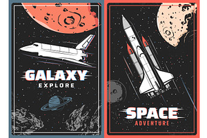 Galaxy Explorer Retro Posters