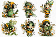 Whimsical Spring Bee Clipart Png, an Illustration by Craft Nest (Thumbnail 4 of 5)