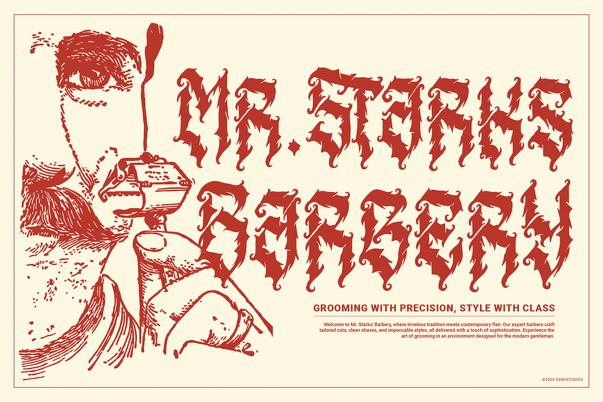 Menda Hixeon | Blackletter Typeface, a Blackletter Font by Denustudios (Photo 3 of 12)