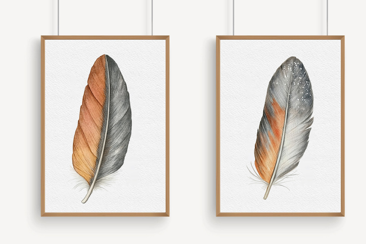 Feather Watercolor Clipart, an Illustration by Libby Wishes (Photo 3 of 7)