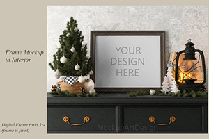 5x4 Frame Christmas Mockup
