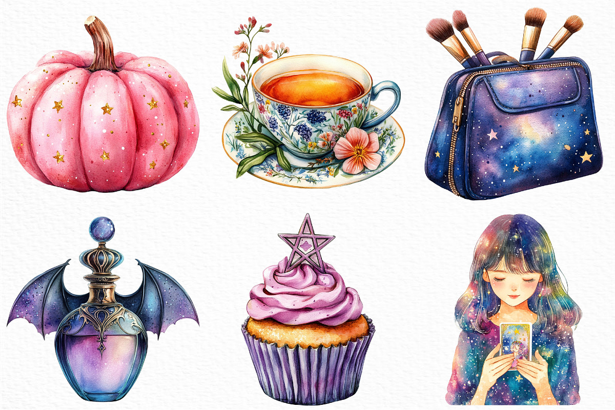 Halloween Girly Witch Vibes Clipart, an Illustration by Craft Nest (Photo 5 of 6)