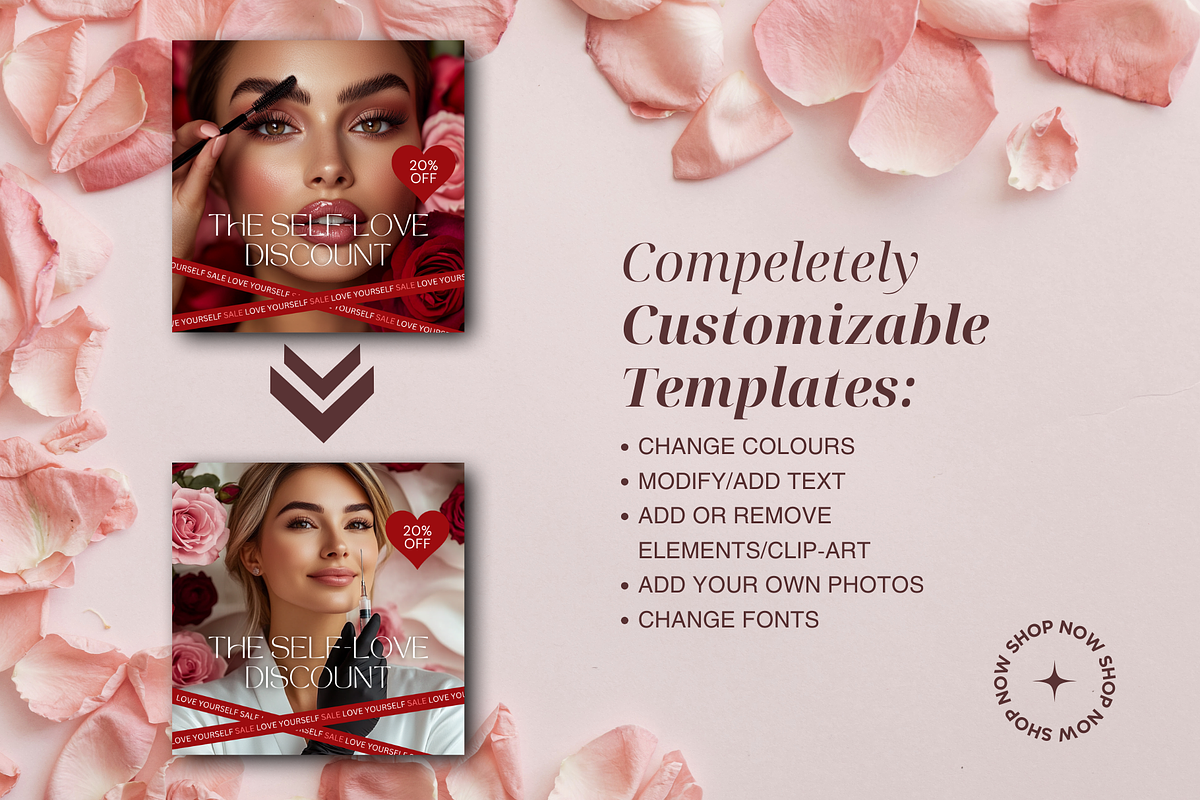 Brows & Lashes Instagram Templates, a Social Media Template by DesignsbyMariaStudio (Photo 4 of 10)