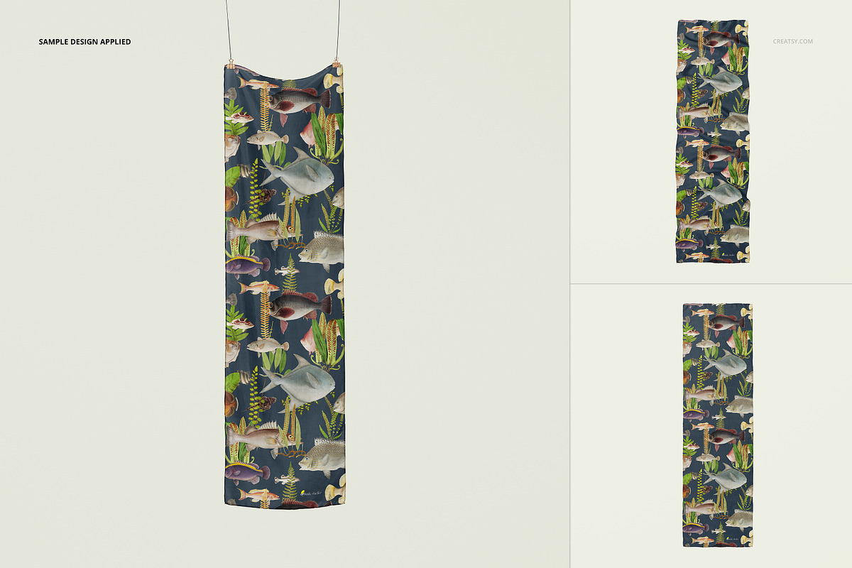 41x142cm Silk Scarf Mockup Set, a Mask Mockup by creatsy5 (Photo 4 of 8)