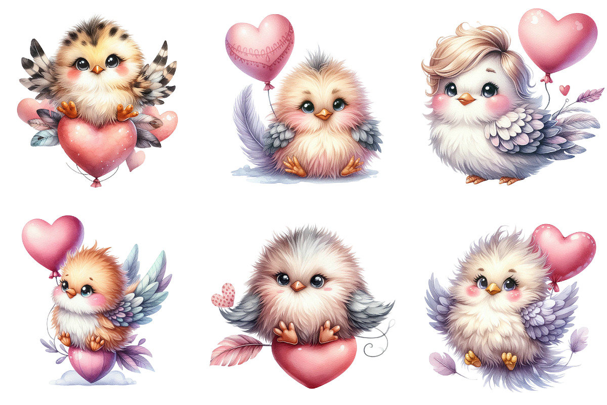 Cute Whimsical Bird Clipart, an Illustration by DreamArtGraphic (Photo 2 of 4)