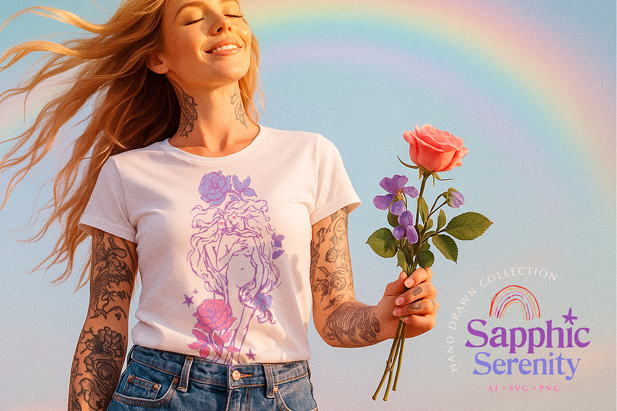 Sapphic Serenity WLW Illustrations, a Person Illustration by Anna Babich (Photo 2 of 10)