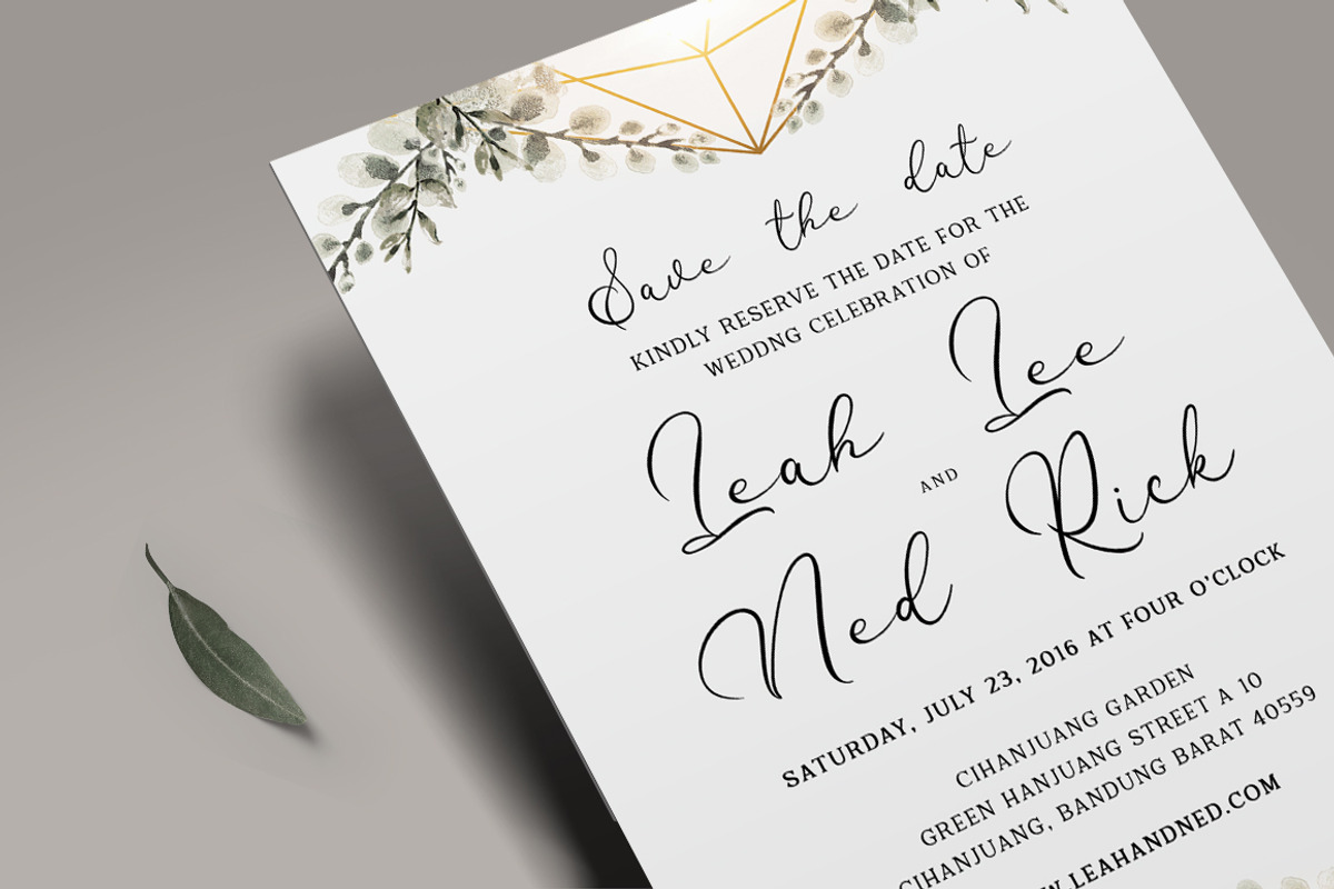Geometric Wedding Invitation Set, an Invitation Template by Aarley Kaiven