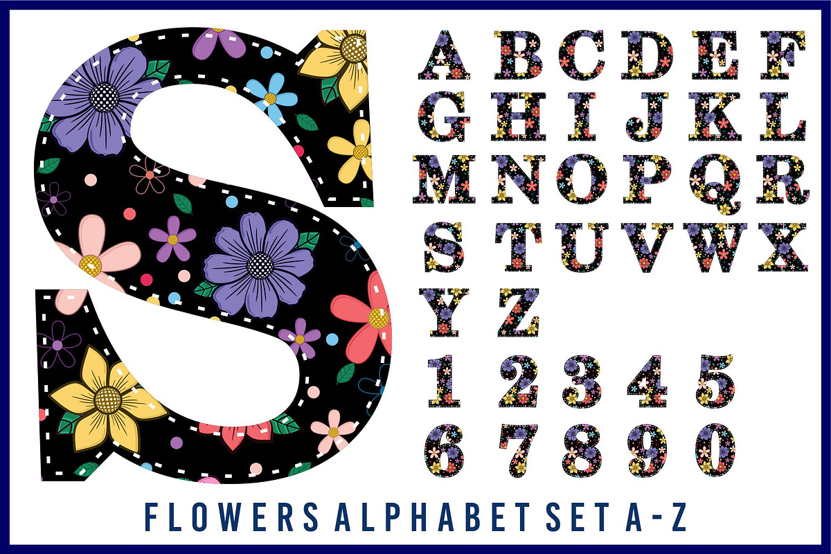 Floral Alphabet, Floral Font SVG, an Object Graphic by D2PUTRI (Photo 19 of 31)