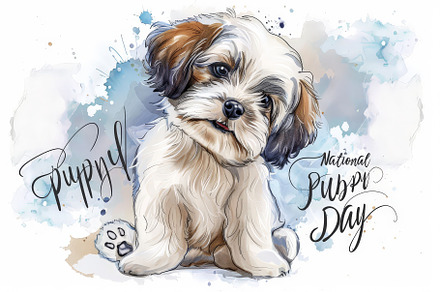 National Puppy Day poster, banner wi, an Animal Photo by Pixeness