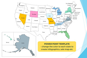 United States Map for Power Point, a Presentation Template by DigitalDesignsLaura