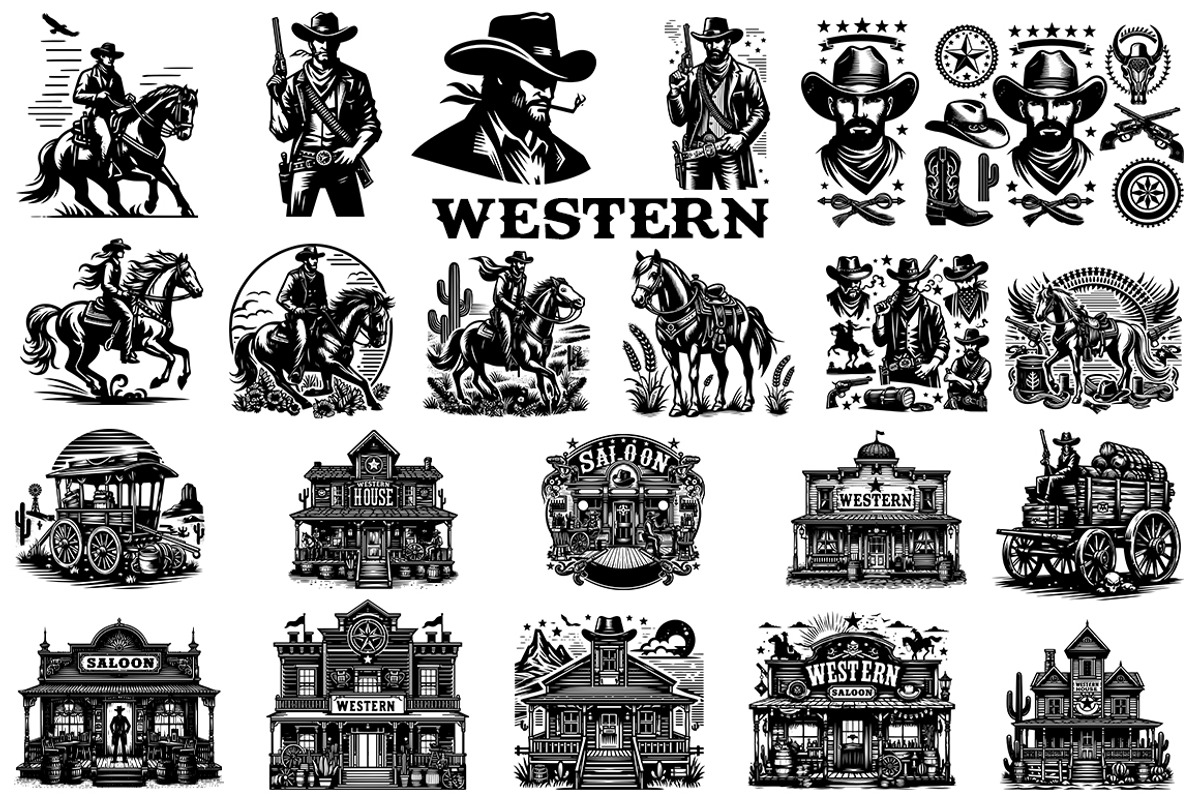 Western vector clipart, a Graphic by FITALARTSNEDIGI (Photo 5 of 9)