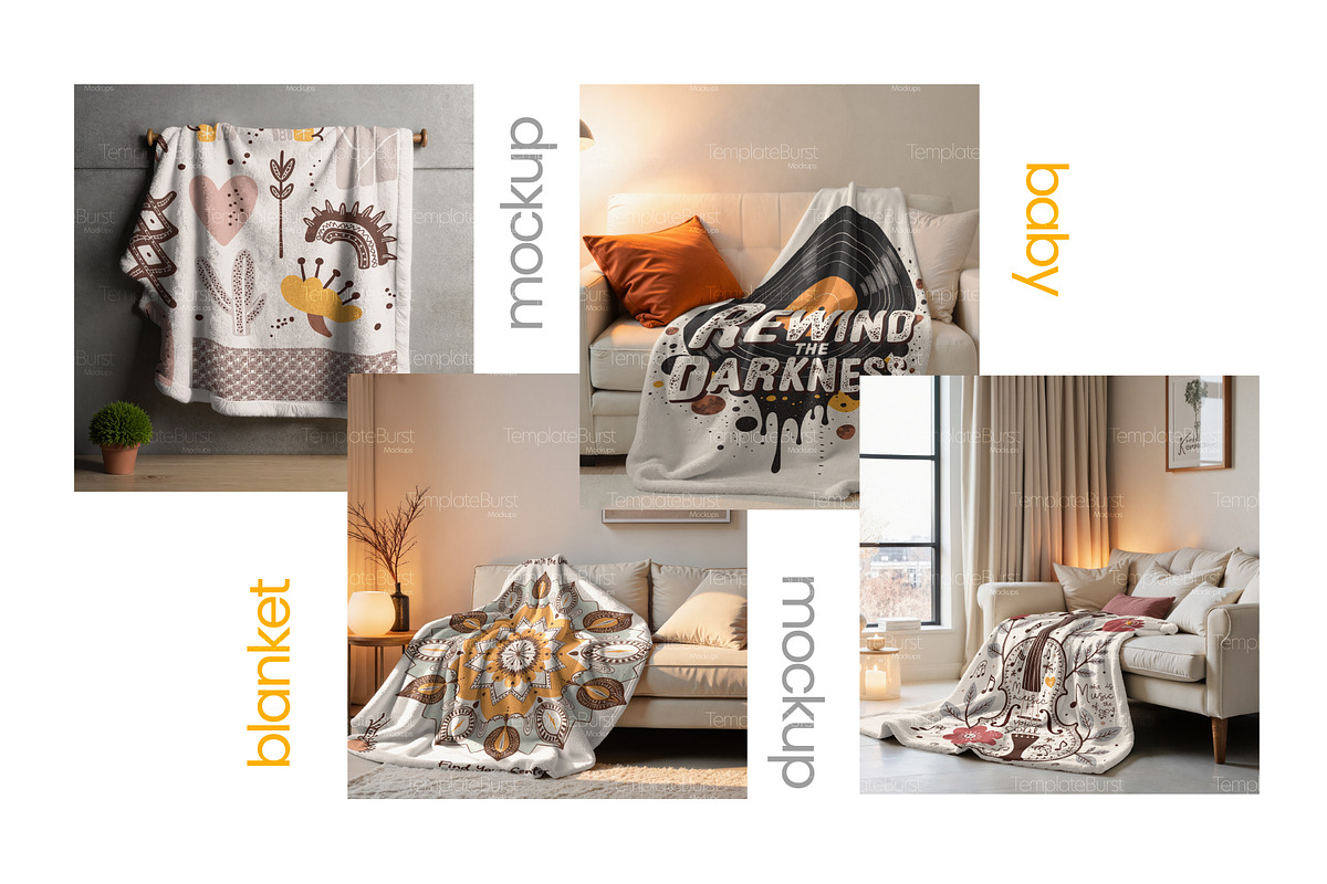 Sherpa Blanket Mockups (x14 PSD), an Apparel Mockup by Mockups Studio (Photo 5 of 9)