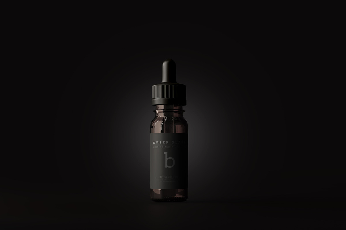 Amber Glass Dropper Bottle Mockups, a Cups & Container Mockup by pmvch (Photo 11 of 20)
