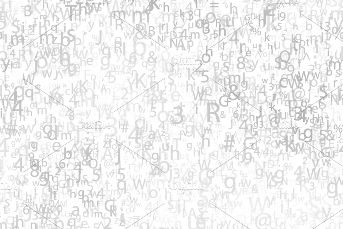 Gray complicated crypto symbols, a Pattern Graphic by BestPics