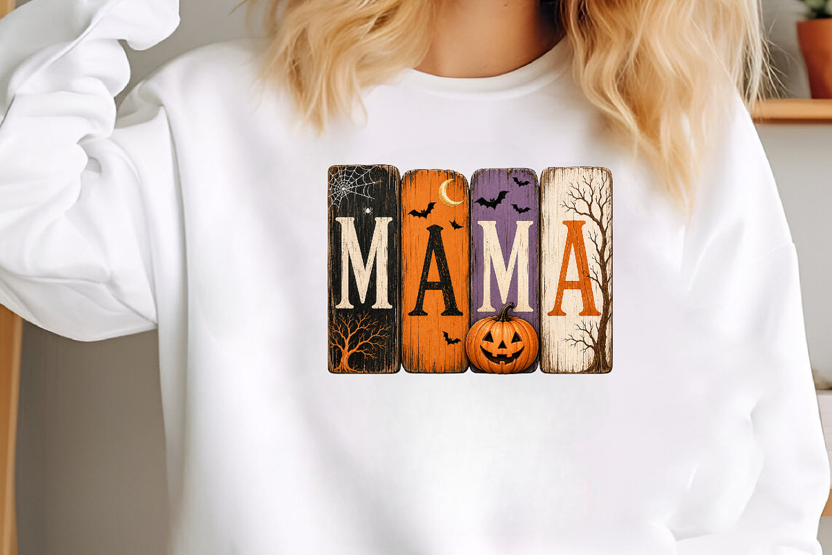 Mama Halloween Rustic Wooden PNG, a Seasonal Illustration by CraftArtStudio (Photo 3 of 4)