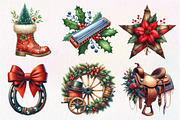 Western Cowboy Christmas Clipart, an Illustration by Dream Creation (Thumbnail 7 of 7)