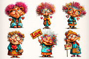 Quirky Elderly Valentine Woman, an Illustration by Dream Creation (Thumbnail 2 of 8)