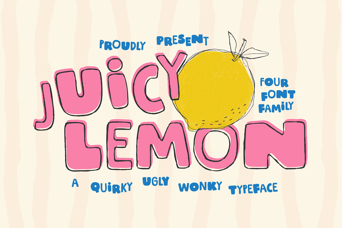 Juicy Lemon - Quirky Wonky Font, a Handwritten Font by shineink.designlab (Photo 1 of 16)
