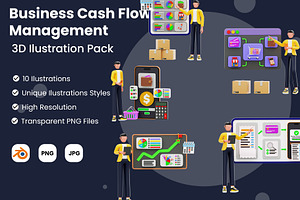 Business Cash Flow Management Pack, a Scene 3D Model by novia99design