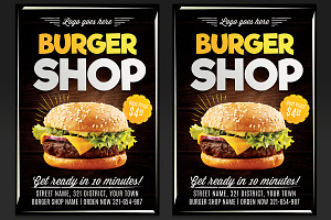 Burger Shop Promotion Flyer PSD